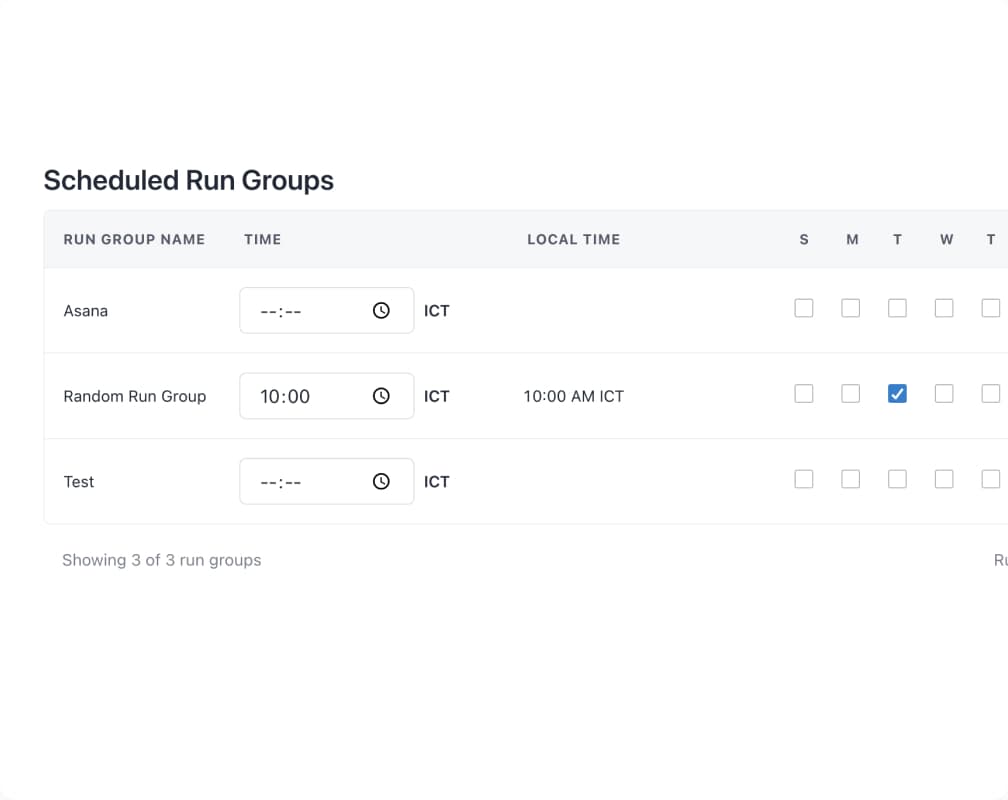 Only one run time can be set per run group